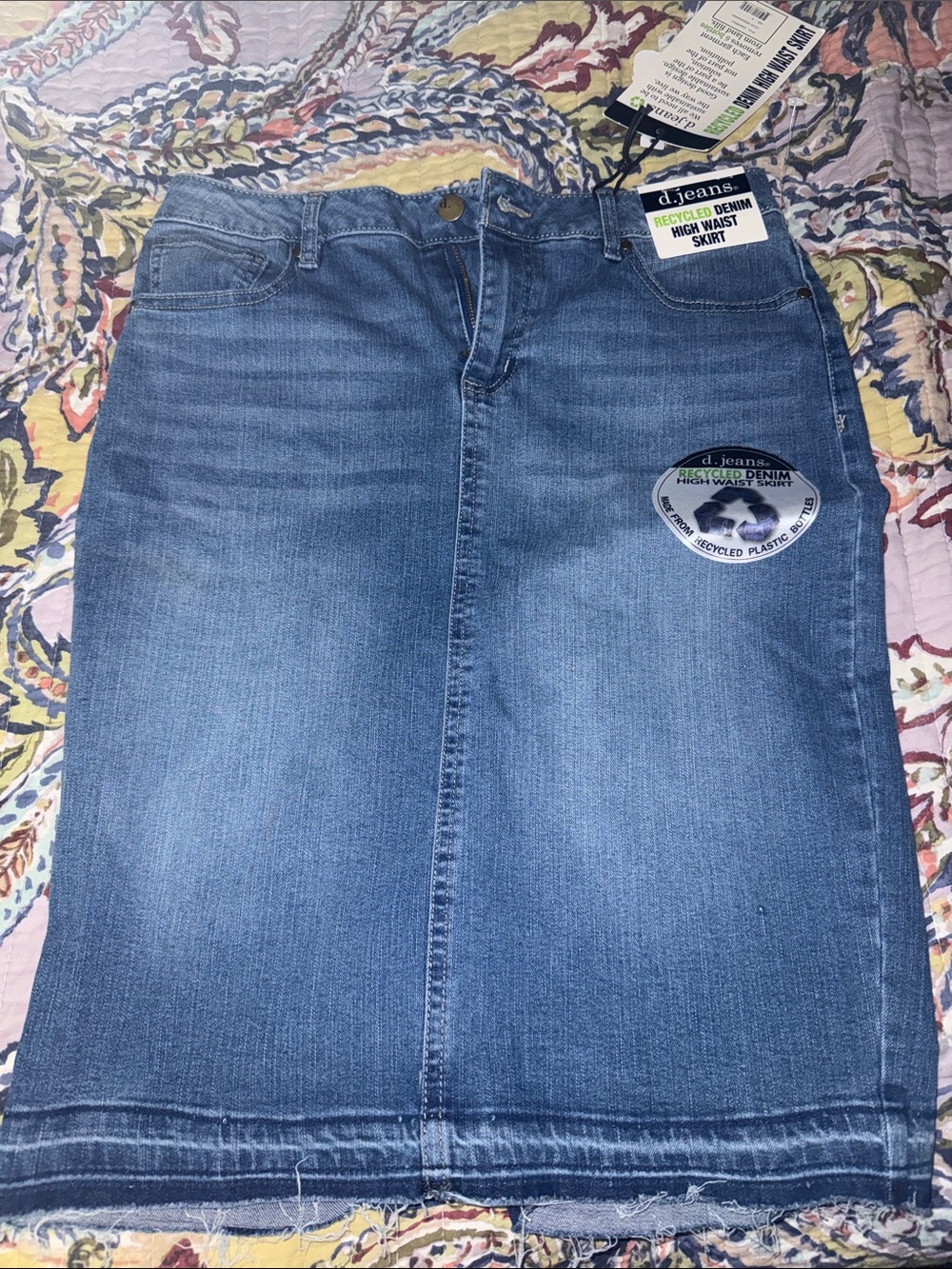 d. jeans blue high-waist denim skirt